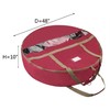 Hastings Home Wreath Storage 48-inch Round Bag with Interior Compartment for Holiday Artificial Garlands (Red) 158315OAN